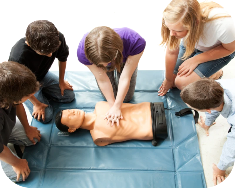 Group practicing CPR